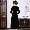 Vestido de madre de la boda de Chen Miaoyan, nuevo vestido de terciopelo bordado de otoño, vestido de banquete, fábrica al por mayor
