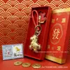 Chaveiro de Ouro Puro 999 do Ano do Cavalo com Certificado Caixa de Presente Bolsa Pingente Presente Corporativo Lembrança Atacado