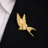 Broche Personalizado Estilo Retrô Pomba da Paz de Aço Inoxidável Europeu e Americano Estilo Animal Metálico Acessórios de Vestuário de Alta Qualidade