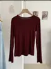 Camiseta Base de Manga Larga con Cuello Redondo Ajustada de Tejido Lyocell Kekezoon Ropa Interior de Otoño Top 8276