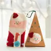 Meias de Natal de Veludo Coral Transfronteiriças para Mulheres, Meias de Chão Bordadas para Crianças, Meias de Dormir, Meias Femininas, Meias Felpudas de Pelúcia para Casa