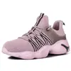 Sapatos de segurança femininos para todas as estações, adequados para uso transfronteiriço, com biqueira de aço e sola macia que não cansa os pés