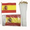 Bandera Española de Agitar a Mano No. 8 14*21cm Abanico Bandera Ondulante a Mano Doble Cara Poliéster Transfronterizo Copa del Mundo Bandera Pequeña de 32 Equipos