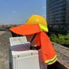 Chapéu de Sol para Canteiro de Obras, Aba de Proteção Solar de Segurança, Respirável, Proteção UV, Proteção Ampliada para o Pescoço, Chapéu de Trabalhador Removível, Dobrável