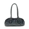 Bolso baguette de mezclilla transfronterizo, nuevo bolso tipo bowling de mezclilla lavada, bolso de hombro para mujer de alta gama para el trabajo