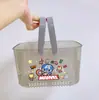 Cesta Transparente de Banheiro Portátil Desenho Animado Dormitório Estudantil Cesta de Armazenamento de Shampoo para Banho Cesta de Armazenamento Diversos para Banheiro