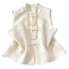 Garantía de Calidad Seda Real Reductor de Edad Madre Nuevo Estilo Chino Estilo Nacional Nuevo Estilo Botón de Rana Cuello Alto Chaleco Retro Chaleco Mujer Primavera Otoño