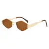 Óculos de Sol Metálicos Retros Poligonais Arco do Triunfo Francês para Mulheres, Óculos de Sol Antirreflexo Antivírus de Formato Côncavo da Moda para Homens