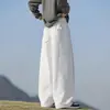 Calça Jogger Casual Cinza Pesada de Corte Diagonal, Estilo Americano Moderno, Barra Reta e Caimento Solto, Unissex, para Outono