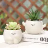 Nuevos Productos de Jardinería, Macetas de Suculentas con Expresión de Dibujos Animados Lindas y Divertidas, Contenedores Creativos de Resina para Plantas de Escritorio, Decoración de Patio