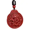 Pendente de Dragão Vermelho de Areia de Mina Crua Natural Pingente de Areia Imperial do Ano Desta Vida Presente para Homens e Mulheres