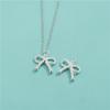 S925 Sterling Silver Galvanizado Seiko Twisted Bow Pingente DIY Pérola Clavícula Cadeia Pingente Estilo Coreano ins Acessórios Estilo