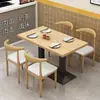 Tienda de fideos para picar, barbacoa, desayuno, juego de mesa y silla para comida rápida, tienda de té de leche y postres, mesa de restaurante, tipo económico comercial