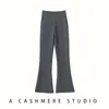 Pantalones de Punto de Cachemira de Campana para Mujer Otoño Invierno Nuevo Estilo Adelgazantes Estilo Coreano Color Sólido Versátiles Suaves Agradables a la Piel Cintura Alta
