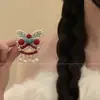 Accesorios para el Cabello Rojos de Año Nuevo Ambiente Festivo Pasadores con Borlas Estilo Antiguo Hanfu Pinzas Dobles Pasadores de Moño para Niños Tocado