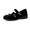 Sapatos de salto único estilo Uva da Mamãe com 4 cm de altura interna para mulheres, apresentando laço, design de focinho de porco, sapatilhas e Mary Janes com tira cruzada