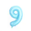 Empaque individual 32 pulgadas medio azul caramelo polvo globo de película de aluminio digital globo azul claro polvo claro decoración de cumpleaños