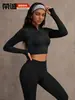 Ropa de yoga europea y americana de manga larga transfronteriza, chaqueta deportiva ajustada de manga larga con cremallera corta, top deportivo para correr, fitness y yoga al aire libre para mujer