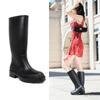 Botas de Chuva Novas Femininas de Cano Longo Antiderrapantes Resistentes ao Desgaste Cor Sólida Botas de Chuva de Cano Alto Impermeáveis para Pesca ao Ar Livre e Lavagem de Carro