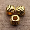 10X10X8.7Mm Diámetro del Agujero 4.6mm 2.5g Multicolor Textura Ondulada Cuentas de Agujero Grande para Rastas