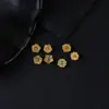 Plata S925 Chapada en Oro de 24 Quilates, Flor Blanca de Cinco Pétalos Luna de Luna, Cara de Anillo de Trébol de Cuatro Hojas, Pulsera, Pendientes, Accesorios para Joyería DIY