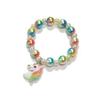 Nueva versión coreana de pulsera de dibujos animados de moda a color, perla de imitación, joyería para niñas, fabricantes, venta al por mayor al contado