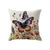 Fronha com Estampa Floral de Borboleta Almofada de Rosa Vermelha Almofada Decorativa para Sofá da Sala Almofada de Tecido para Casa