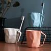 Vaso para Enjuague Bucal, Resistente a Caídas, Vaso para Cepillo de Dientes de Pareja, Estilo Nórdico, Simple y Creativo, con Asa, Vaso de Plástico para el Hogar, Lujo Ligero