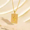 Collar Versátil Cadena para Suéter Colgante Cuadrado de Comercio Exterior Popular Transfronterizo Completamente Diamantado Chapado en Cobre Oro de 18 Quilates Estrella de Cinco Puntas Cruz