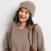 Gorro de cachemira con protección para los oídos, para otoño e invierno, nuevo, para mujer, holgado, informal, grueso, cálido, de lana, tejido, color liso
