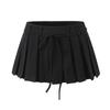 Falda plisada Hot Girl Jk Estilo universitario para mujer Falda anti-transparencias Cintura baja Con cordones Lazo Versátil Ajustado Culottes