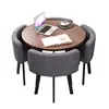 Mesa de Recepção Simples e Combinação de Cadeiras Mesa de Negociação Recepção de Loja Comercial Mesa e Cadeira Mesa Redonda Pequena para Lazer de Escritório