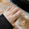 Elegante Anillo de Esmalte para Mujer, Diseño de Nicho Estilo Ins, Anillo Ajustable de Punta Abierta con Patrón para Dedo Índice, Anillo de Dedo del Pie, Directo de Fábrica