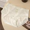 Braguitas Femeninas Dulce Hada Malla Encaje Vintage Lunares Estilo Nacional Hebilla Cheongsam Cintura Media Calzoncillos Puros
