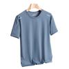 Camiseta Masculina de Gola Redonda Transfronteiriça Verão 2025 Nova Secagem Rápida Fina Moda Jovem Elástica Esportiva Roupa Masculina