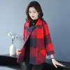 Nuevo Abrigo de Cuadros Otoño 2026 para Madres, Top Talla Grande, Cárdigan Suéter de Punto para Mujeres de Mediana Edad y Mayores, Ropa de Otoño/Invierno