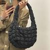 Bolso de mano con diseño de nube plisado de Corea del Sur, moderno y versátil, para llevar al hombro, de gran capacidad, de algodón plumón, para mujer.