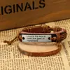 Pulsera de Cuero Genuino con Placa de Aleación Retro de Letra Inglesa Pulsera Más Vendida Europea y Americana