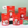 Bolsa de Tote Roja Navideña de Pie con Exquisito Estampado de Dibujos Animados, Empaque para Dulces, Bolsa de Regalo Sellada para Comercio Transfronterizo en Europa y América