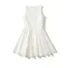 Atacado Verão 2026 Novidades Estilo Europeu e Americano Roupas Femininas Cor Sólida Slim Fit Vestido Tomara-que-caia 26030