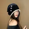 Gorro holgado con estampado de estrellas estilo coreano, cálido para otoño e invierno, para mujer, casual de verano, turbante fino, adelgazante de cara, gorro para el frío