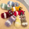 Pingente de Gato da Sorte de Pelúcia Desenho Animado Raposa Pequena Bola de Pelo Chaveiro Corda de Bolsa Fofa Acessórios para Carro Boneca Atacado