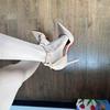 Tacones Altos de Suela Roja para Mujer 2024 Nuevos Tacones Altos Stiletto Nude de Punta con Hebilla Sexy Elegantes Zapatos Planos