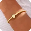 Pulseira Amazon Cross-Border Carta de Amor com 26 Letras, Nova Moda Estilo Simples Casual Pulseira de Corda Elástica com Contas para Mulheres