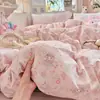 Lindo juego de ropa de cama de 3 piezas para literas de dormitorio, funda de edredón, funda de almohada, individual/doble de dormitorio, lavable a máquina, algodón lavable al agua juego de 4 piezas