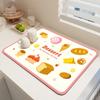 Esterilla absorbente de drenaje para mesa de cocina de barro de diatomeas, tapete para secar platos y cuencos, posavasos con control de agua, mantel individual anti-escaldaduras con aislamiento térmico sin lavado