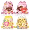 Bolsa de Tela No Tejida con Forma de Rosquilla y Corazón Wf106, Bolsa Promocional para Regalos, Bolsa con Cordón para Almacenamiento de Decoraciones de Postres