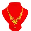 Joyería Chapada en Oro Set de Collar Floral para Boda para Mujeres, Collar de Oro de Tres Piezas Adorno de Compromiso, Colgante de Collar de Oro Imitación para Boda