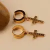 2025 Nuevos Pendientes al por mayor de Acero de Titanio Color Conservante con Relieve de Bambú Moda Retro Diseño Retro de Nicho Pendientes