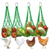 Bolsa de rede para alimentação de galinhas, patos e gansos, bolsa de rede para forrageamento, bolsa de ração anti-derramamento, bolsa de rede de ração espessa, ferramenta de alimentação para gado